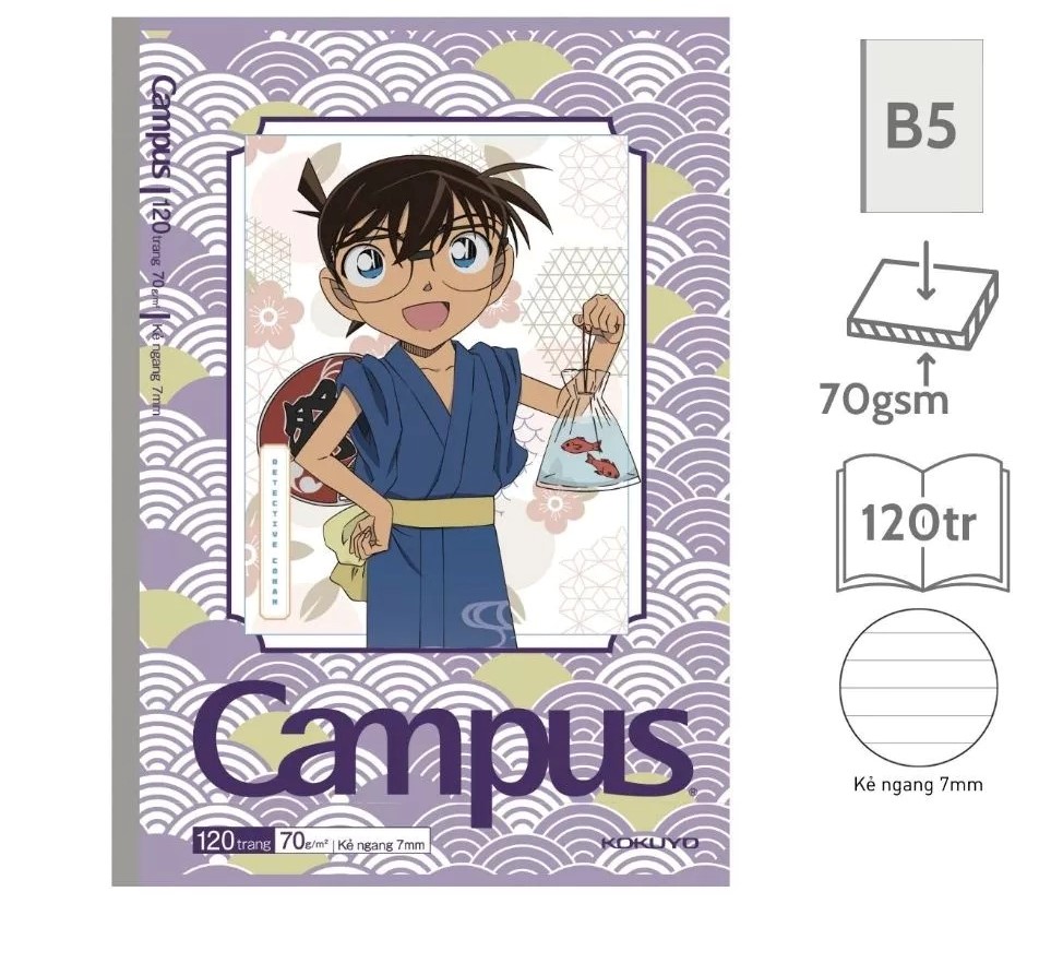 Vở Kẻ Ngang Campus 00919 CONAN 120Tr