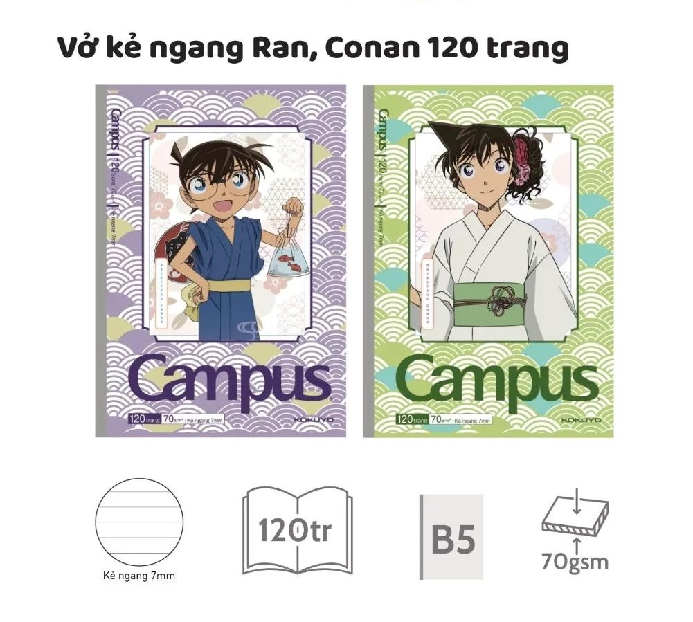 Vở Kẻ Ngang Campus 00919 CONAN 120Tr