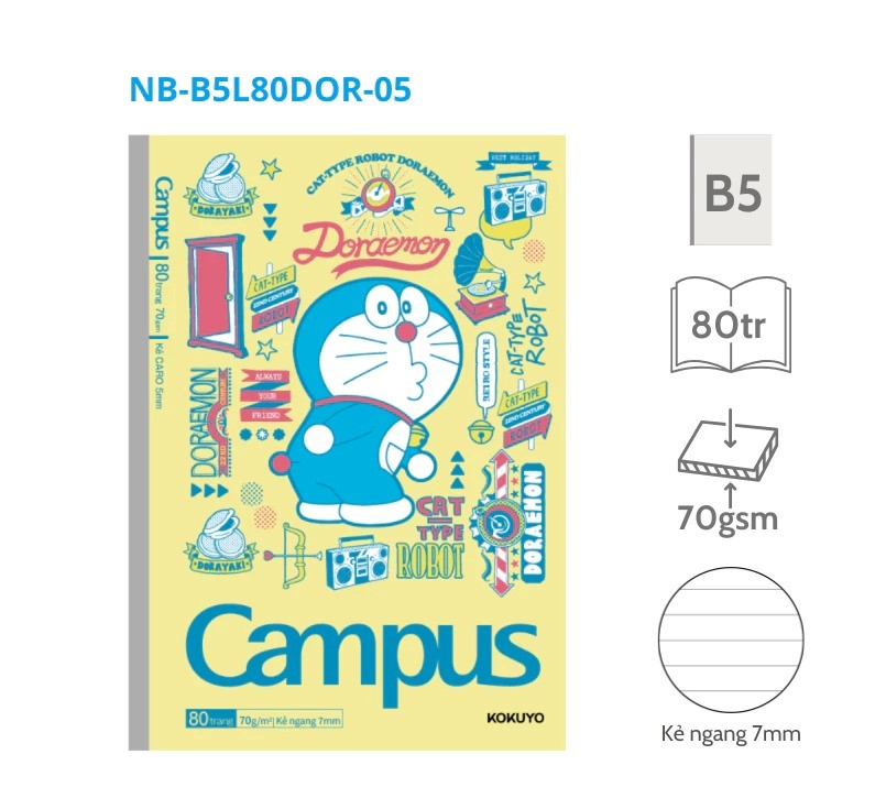 Vở Kẻ Ngang Campus Doraemon 29809 80Tr