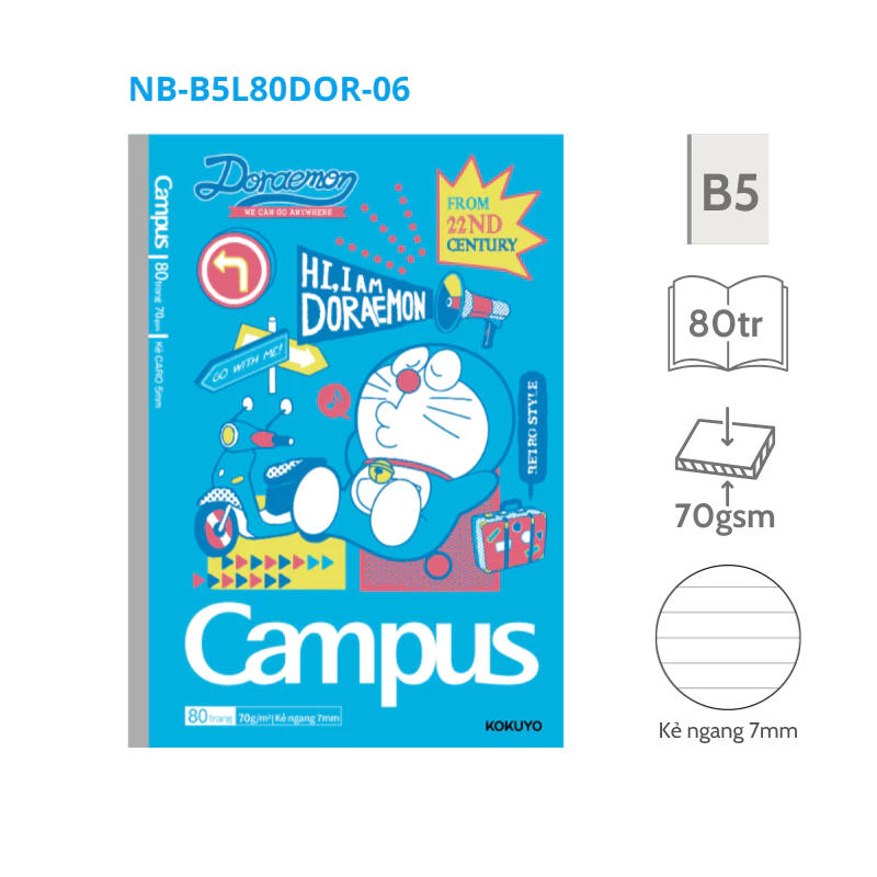 Vở Kẻ Ngang Campus Doraemon 29809 80Tr