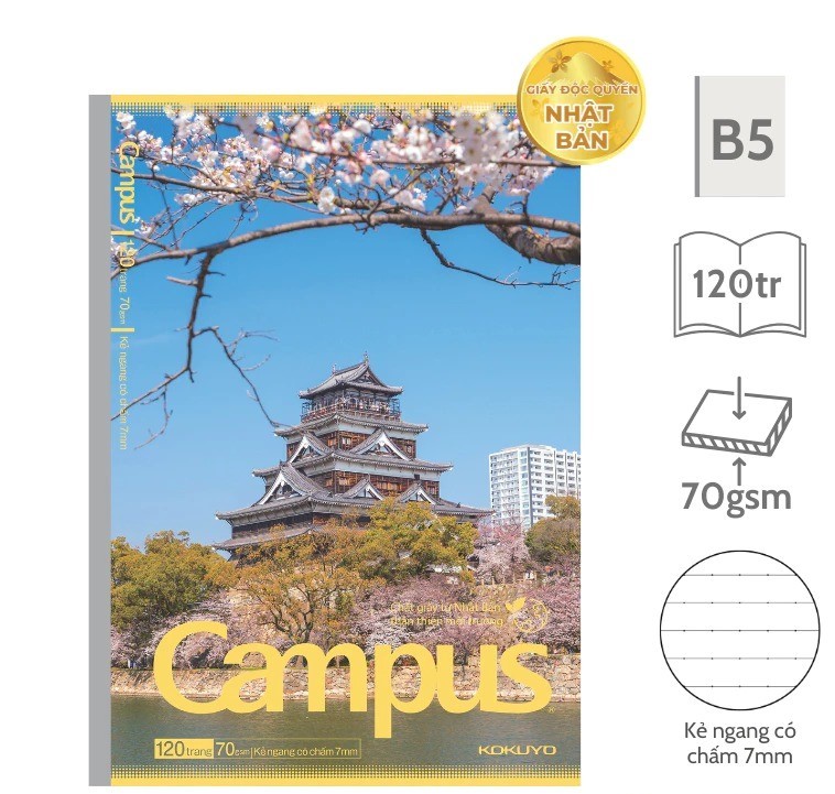 Vở Kẻ Ngang Campus Japan Paper 9243 120Tr