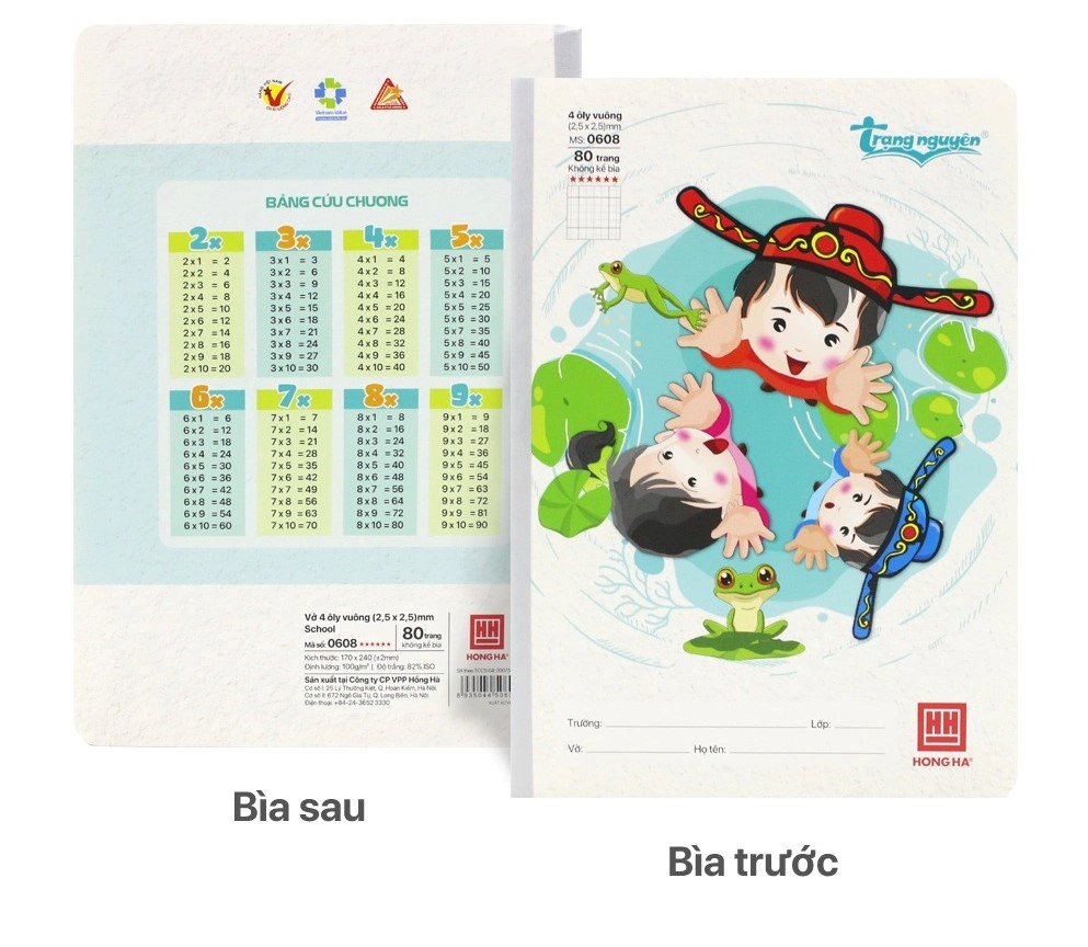 Vở 4 Ôly Hồng Hà School Trạng Nguyên 0608 80Tr