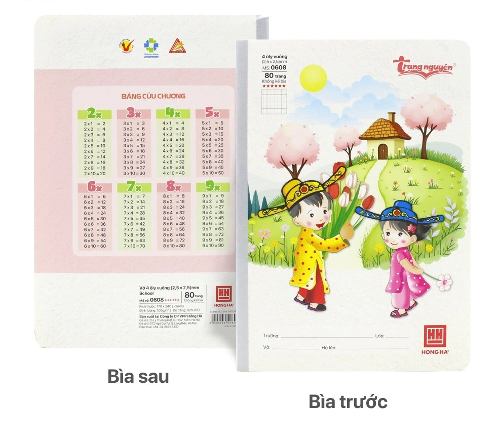 Vở 4 Ôly Hồng Hà School Trạng Nguyên 0608 80Tr