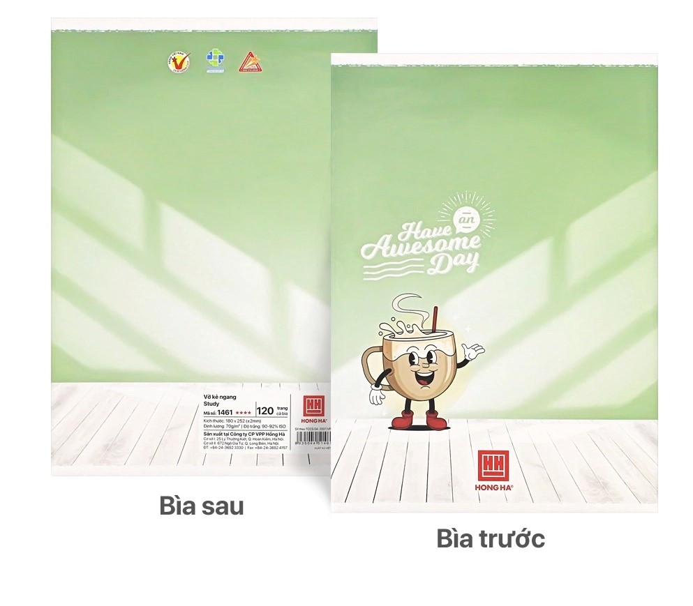 Vở Kẻ Ngang May Gáy Study Moka Hồng Hà 1461 120Tr