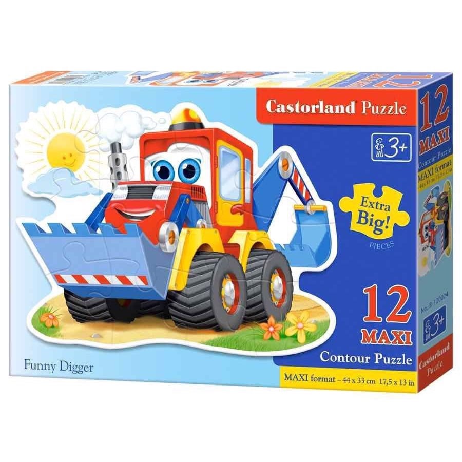 Đồ Chơi Xếp Hình Puzzle Xe Công Trường 12 Mảnh Maxi Castorland B-120024