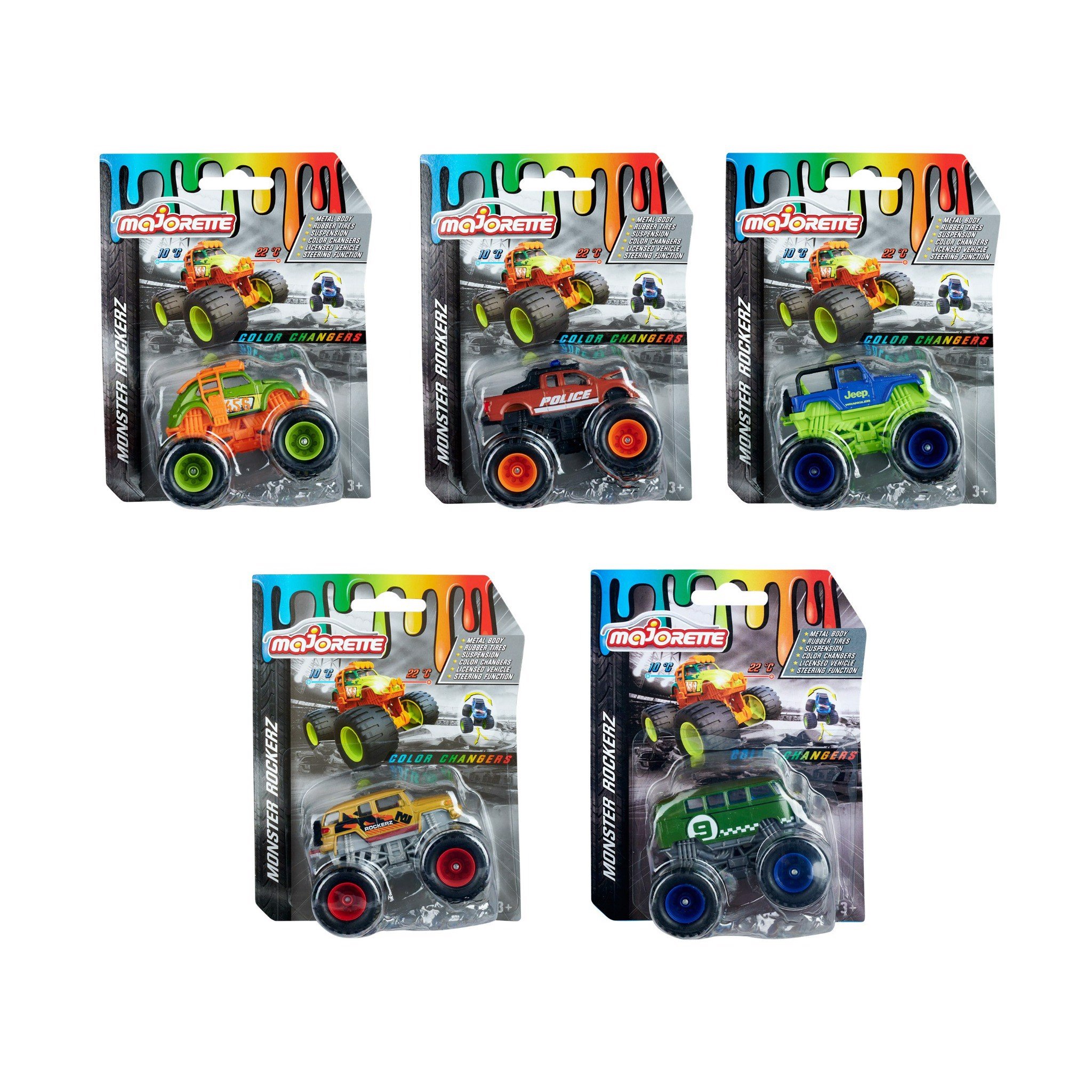 Đồ Chơi Xe Mô Hình Vượt Địa Hình Majorette Monster Rockerz Color Changers 212057257
