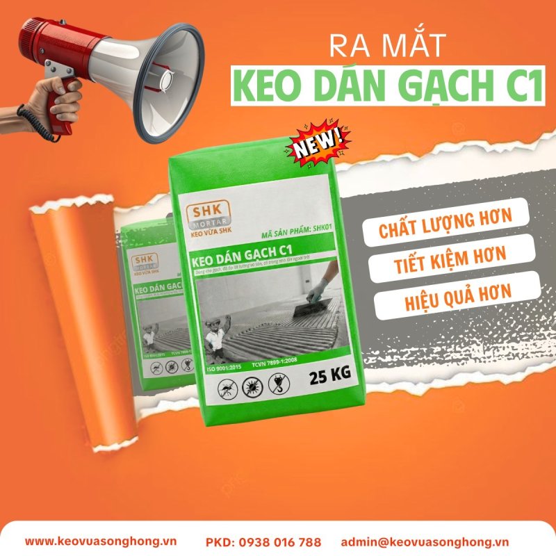 Quy trình thi công keo dán gạch C1 SHK chuẩn kỹ thuật