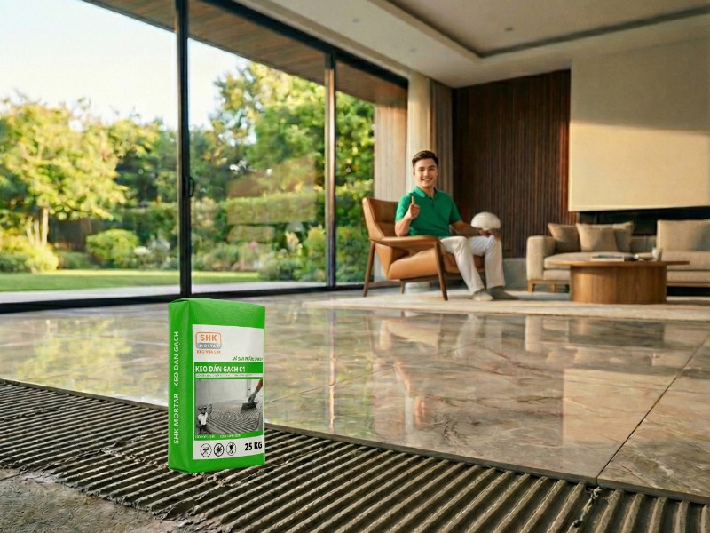 Thông số kỹ thuật keo dán gạch C1 SHK: Độ bám dính, độ ổn định và khả năng chịu lực