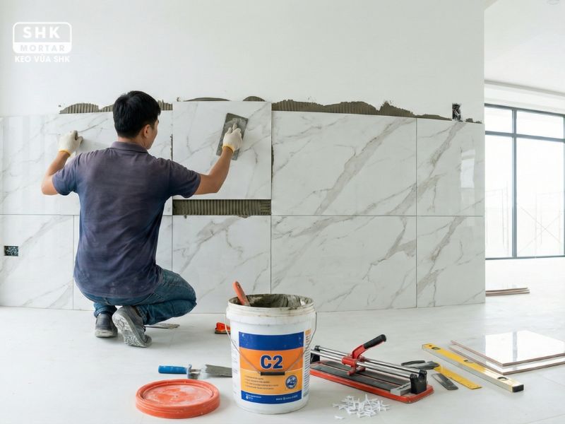 Mua keo dán gạch SHK C1 chính hãng giá tốt - Keo Vữa Sông Hồng SHK Mortar