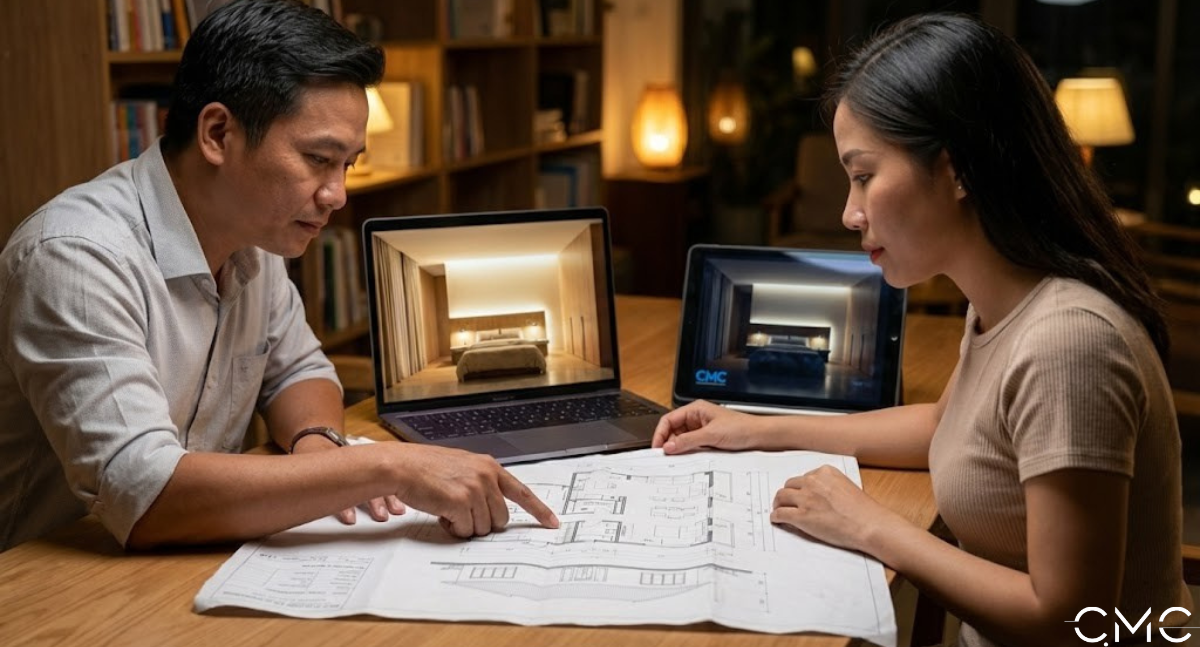 Thiết Kế Phòng Ngủ Hiện Đại Ấm Áp: Biến Bản Vẽ Thành Hiện Thực