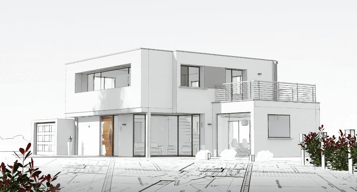 Hình ảnh trực quan toà nhà đang hoàn thiện bằng 3D