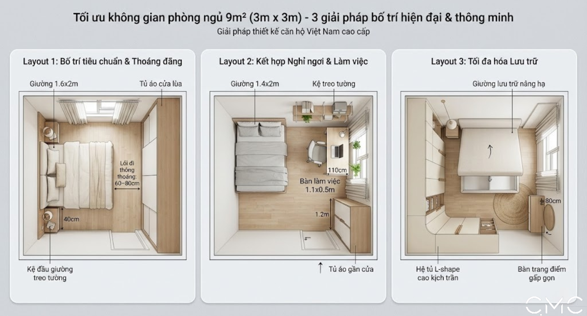Tiêu chuẩn áp dụng ngủ thoái mái, đi lại gọn gàng