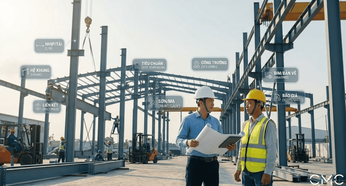8 biến số quyết định chi phí công trình thép