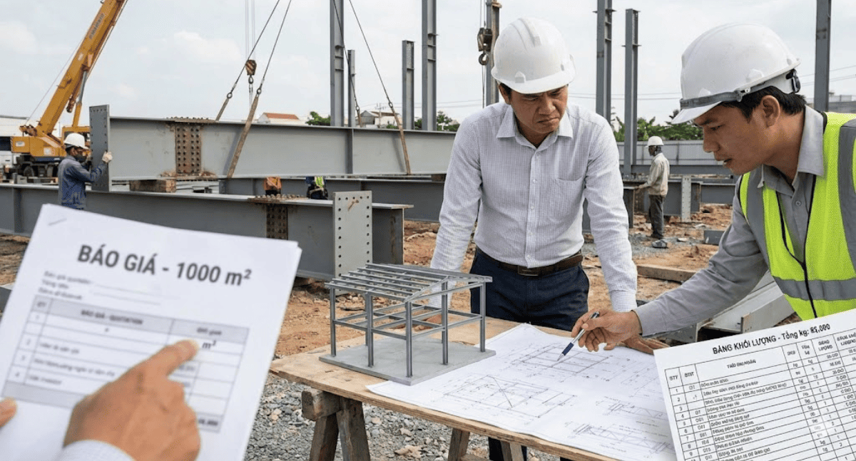 Báo giá theo m2 hay sai đặc biệt với công trình thép