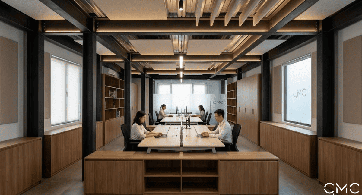 Bố cục văn phòng hiện đại tại CMC Architects Việt Nam
