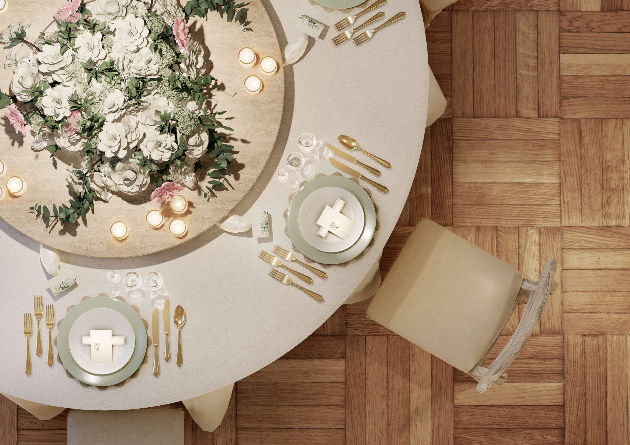 Phối cảnh bàn tiệc cưới