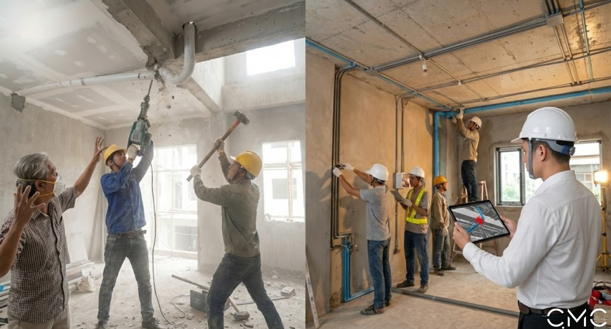 checklist giảm rủi ro thi công mà CMC Architects ưu tiên