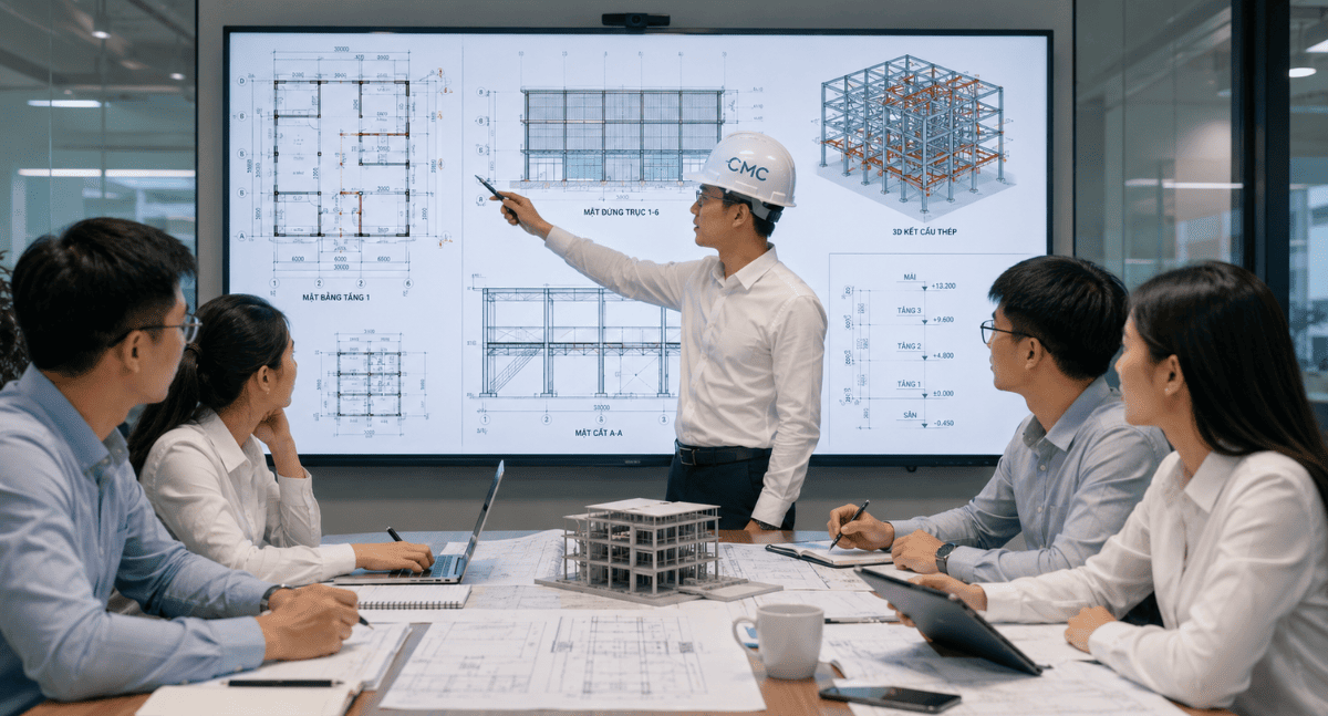 CMC Architects xác định hạng mục thép cần triển khai