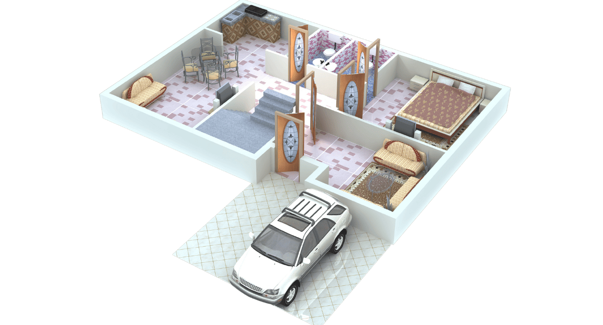 Thiết kế nội thất 3D ngôi nhà đang lên ngôi