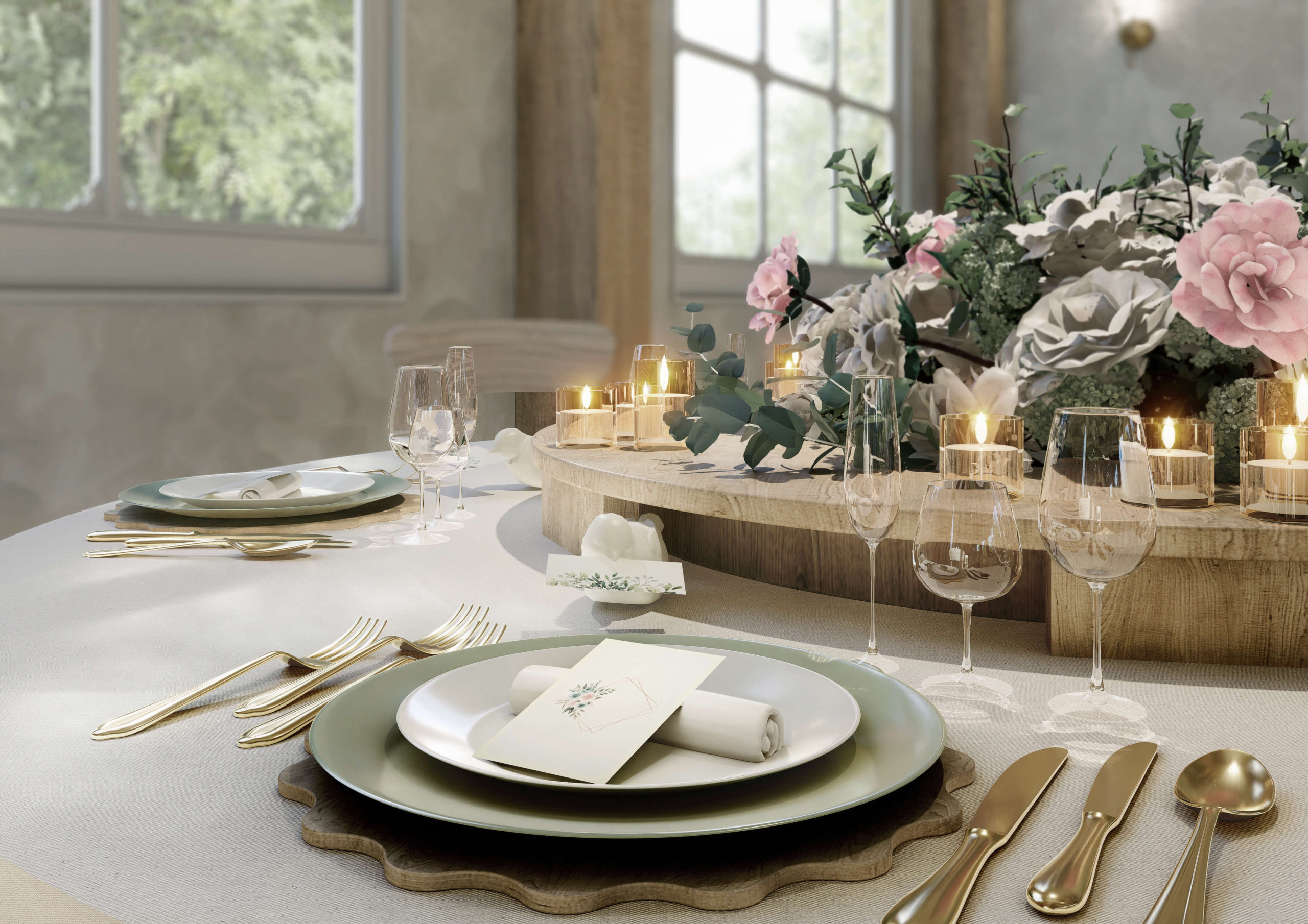 Phối cảnh bàn tiệc cưới