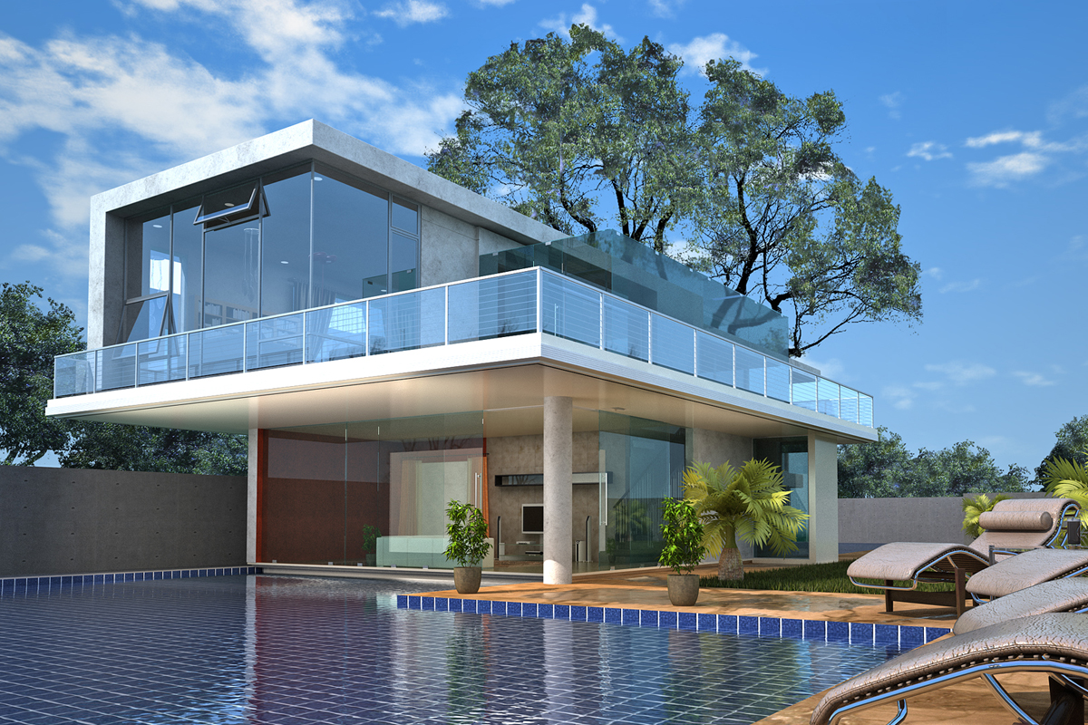 Biệt thự hoàn thành bằng phối cảnh 3D