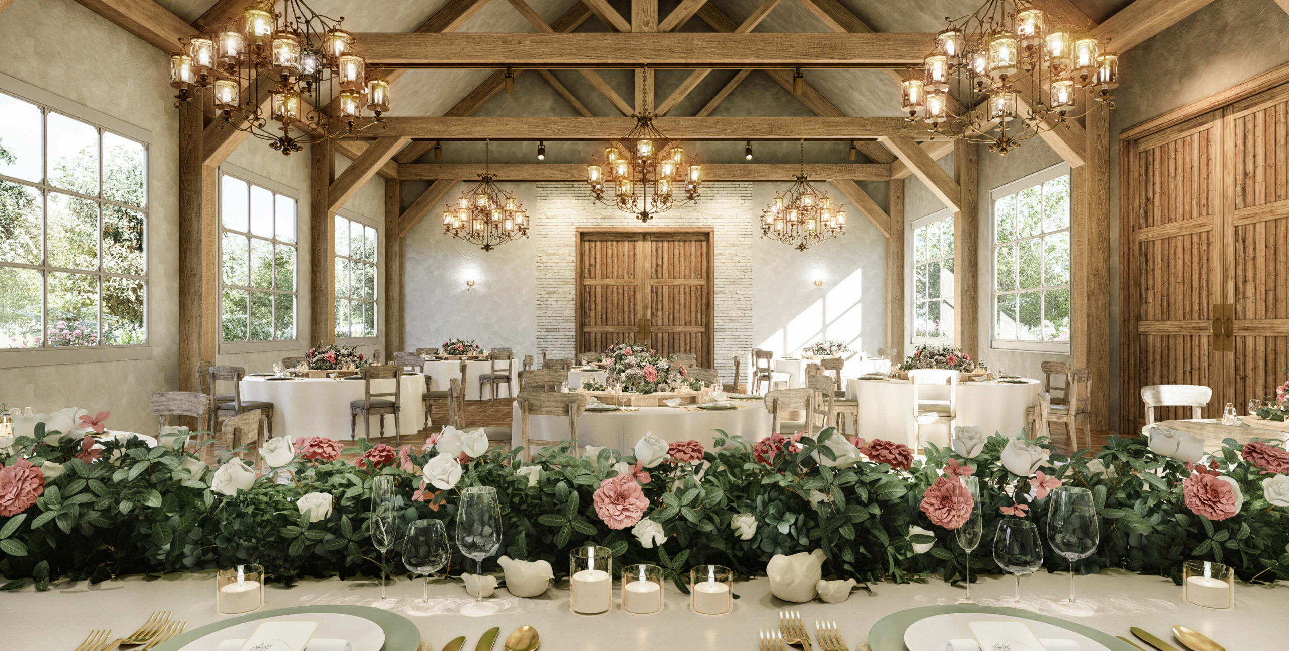 Phối cảnh không gian tiệc cưới