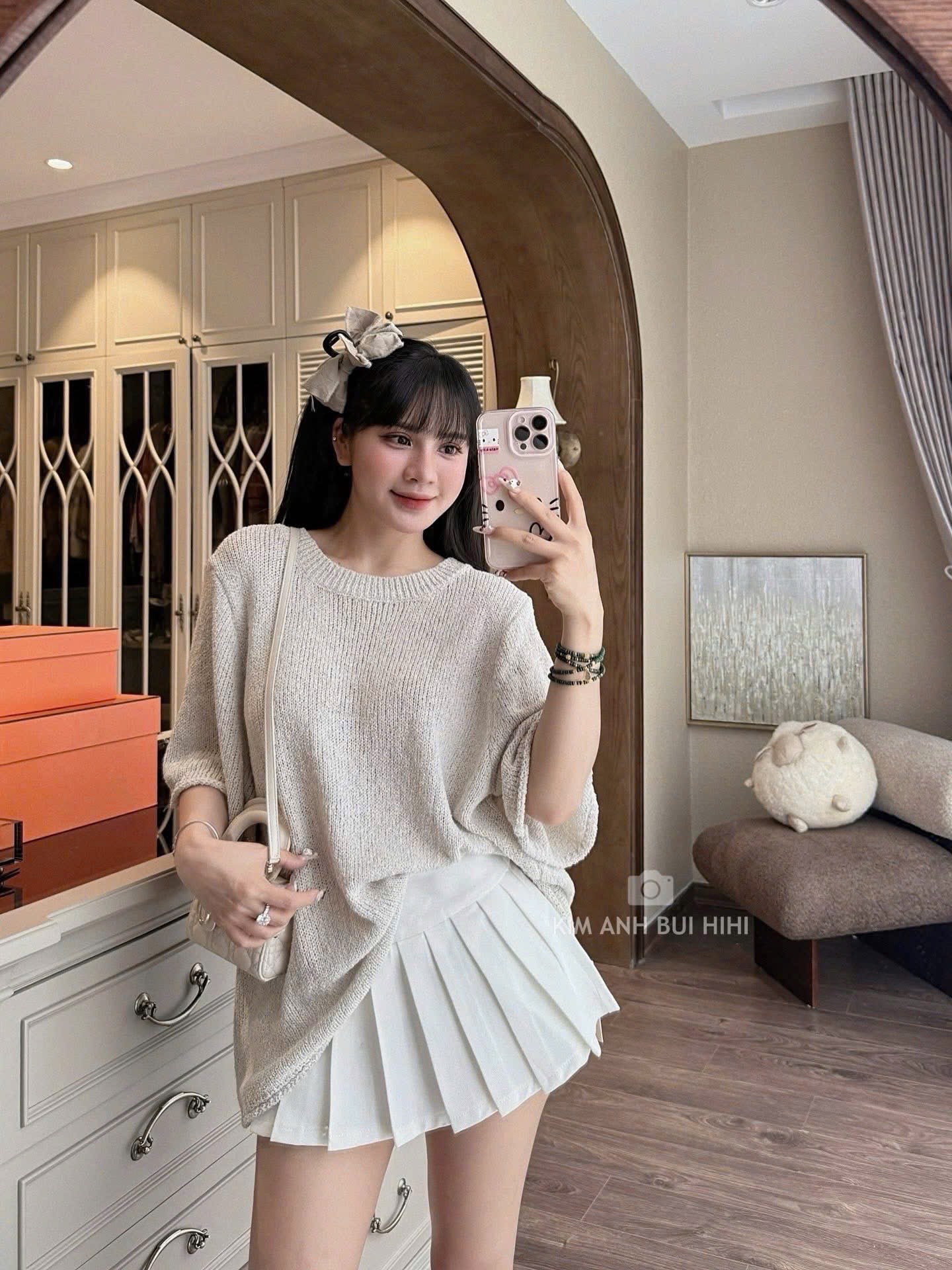 Áo len mỏng cộc trơn hot