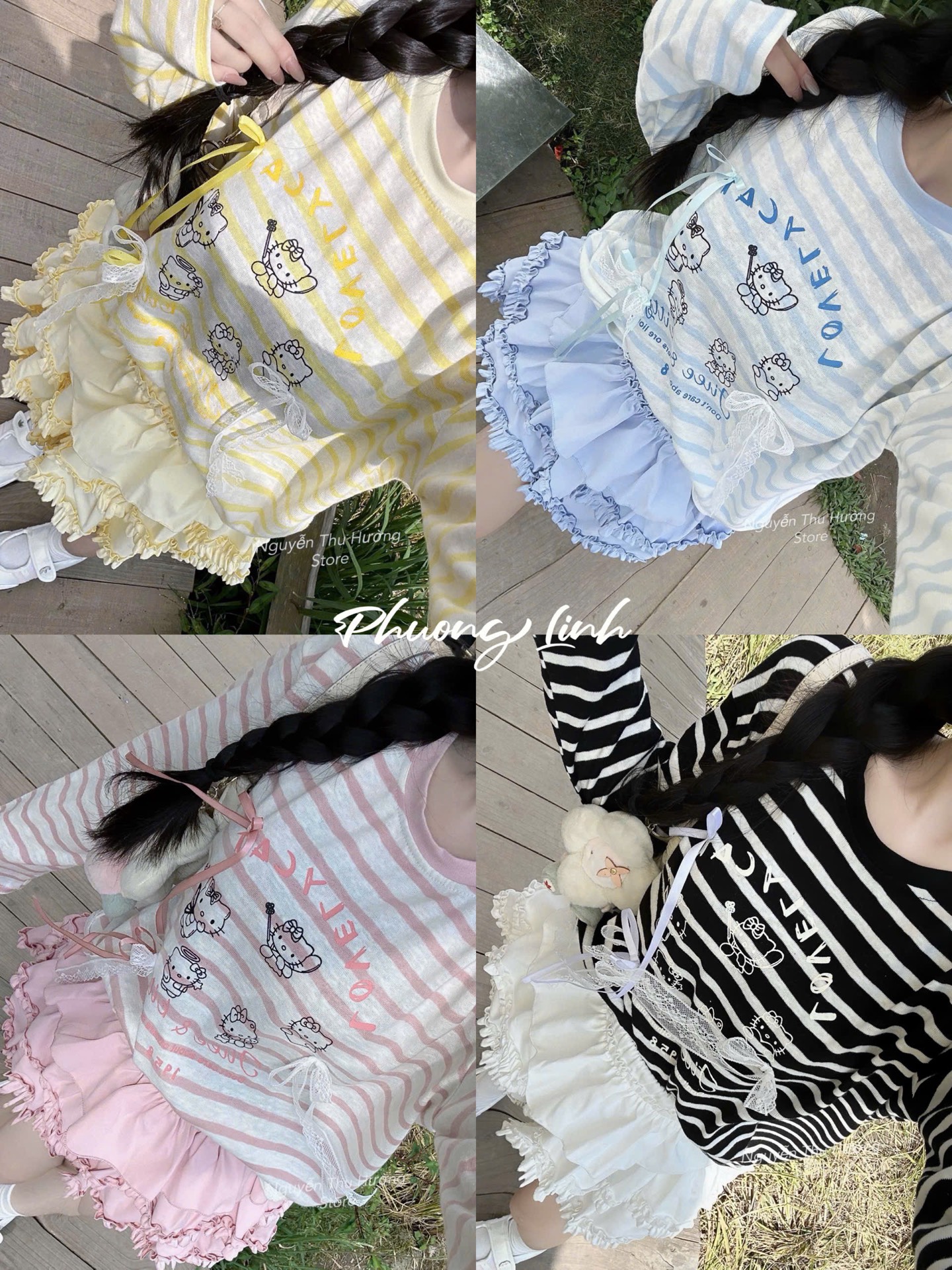 Set tay dài cv tầng hello kitty