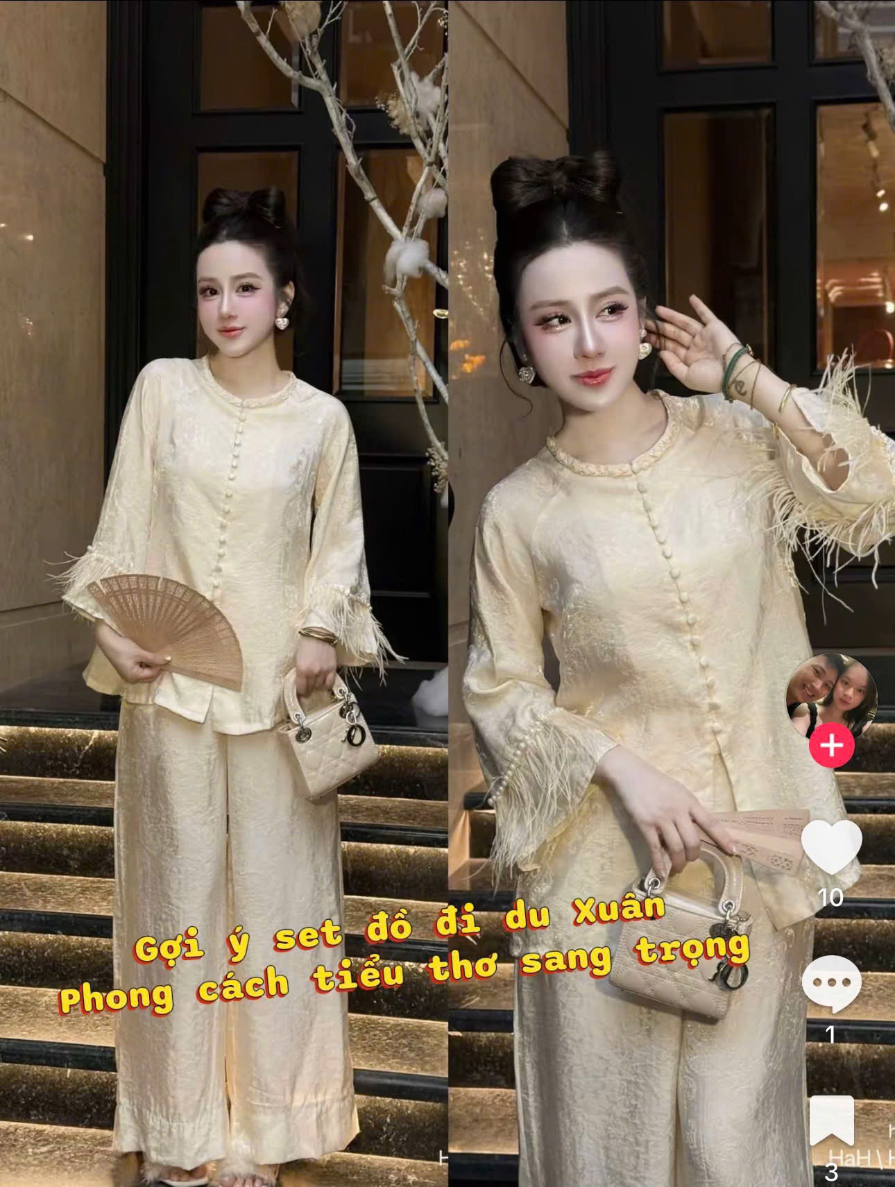 Đồ lam lụa cổ áo thắt bím 
cổ tay sợi tua
