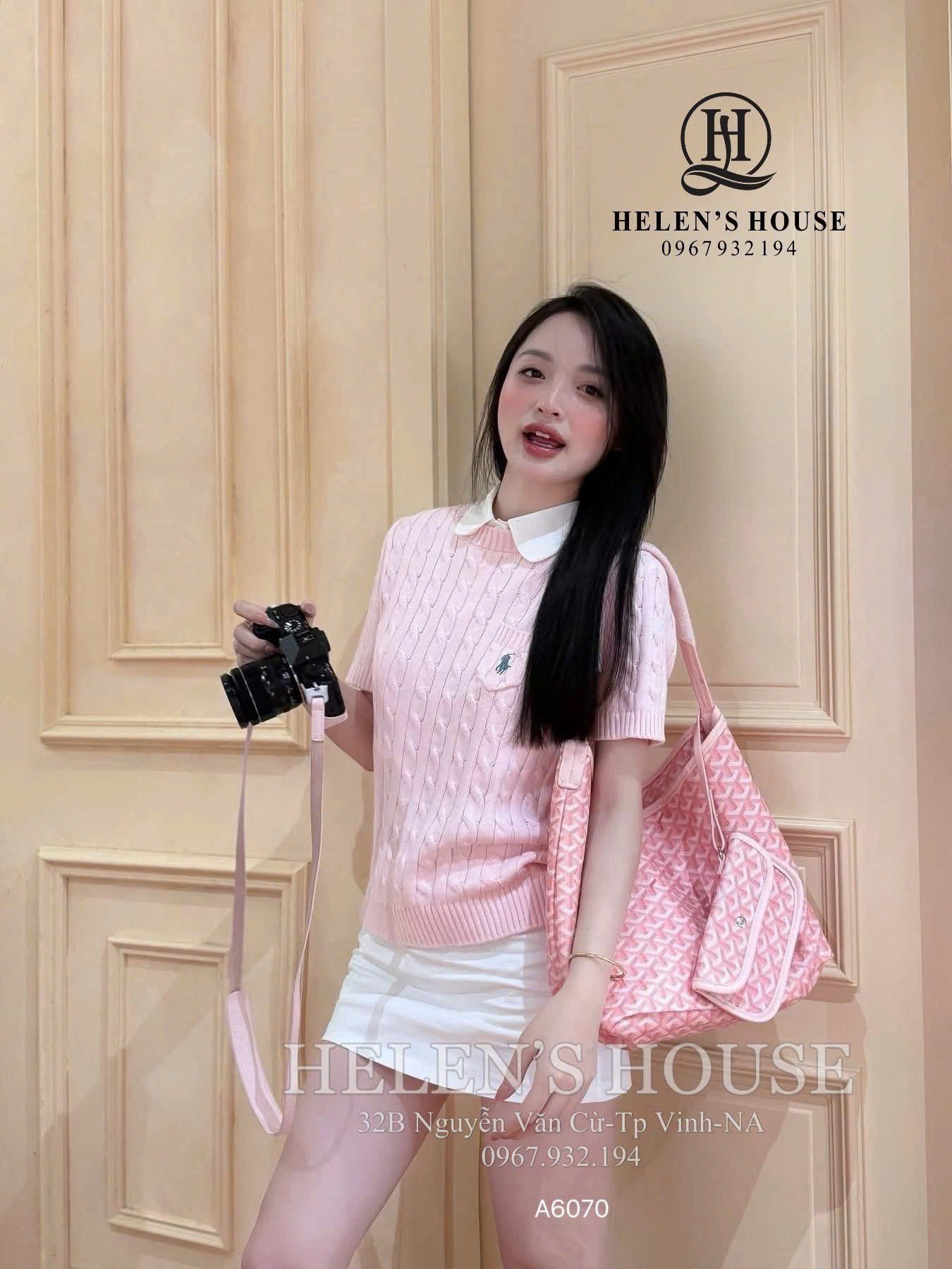 Áo len tay cộc thừng ngựa túi