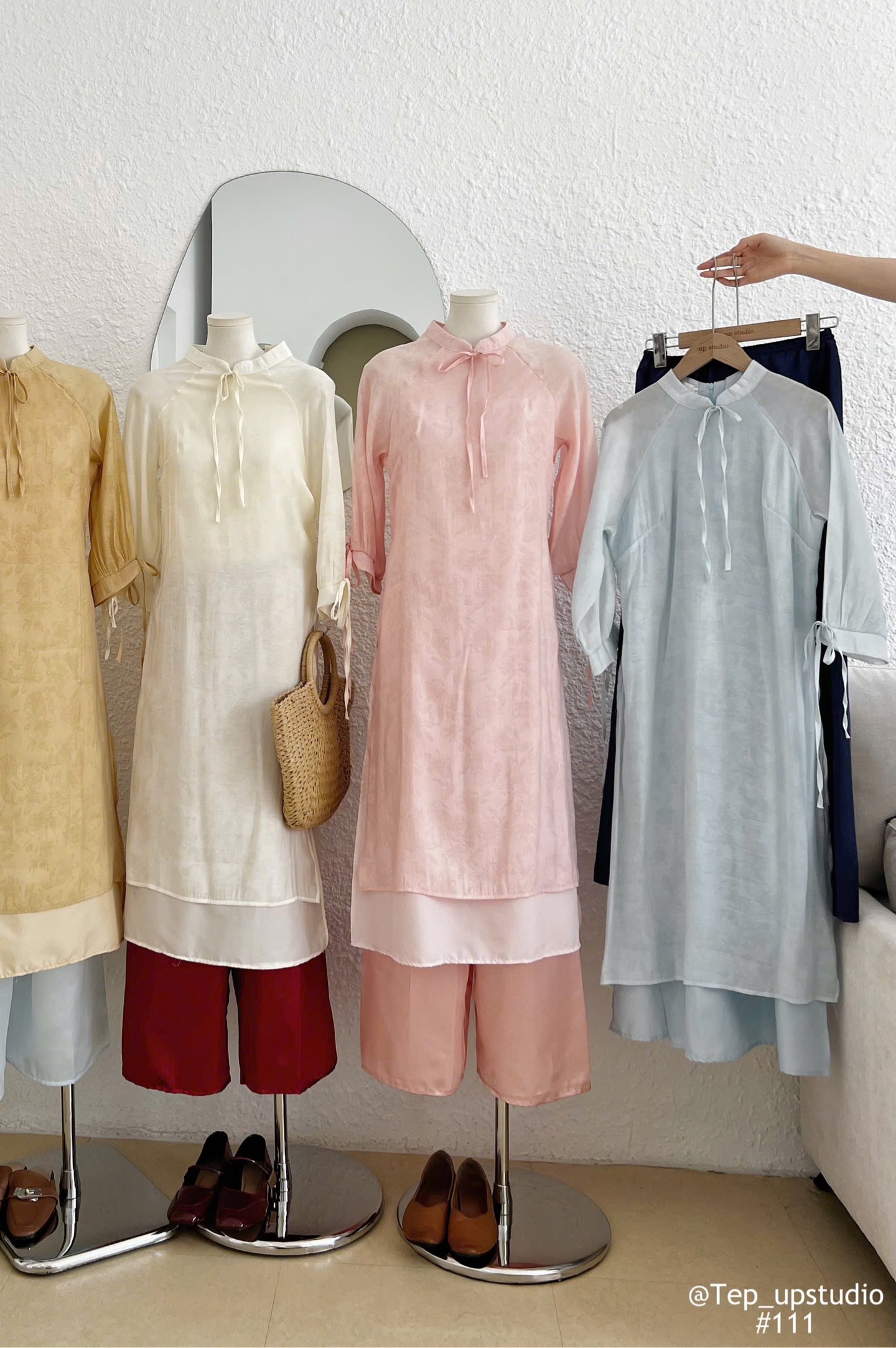 Áo dài tay bồng 4 tà