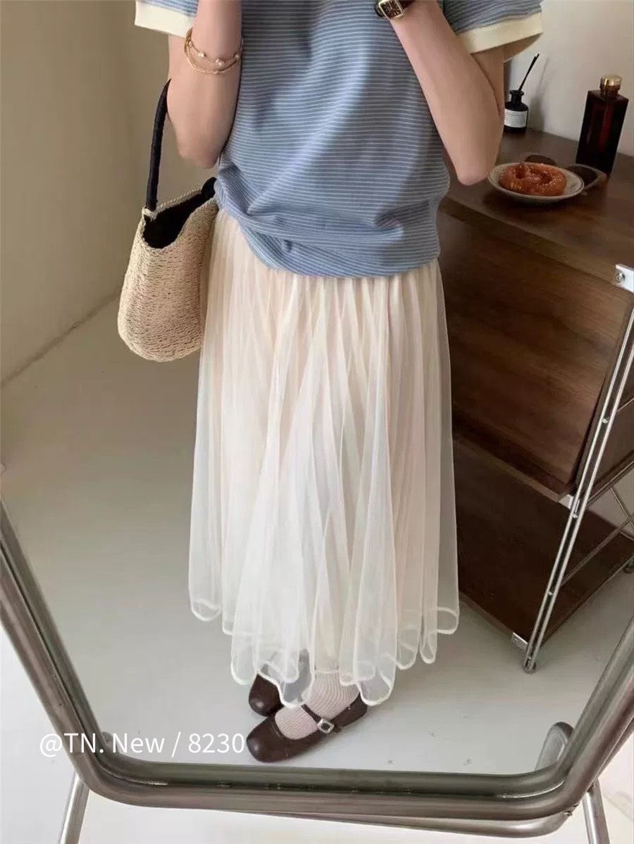 Chân váy quảng châu phối lưới