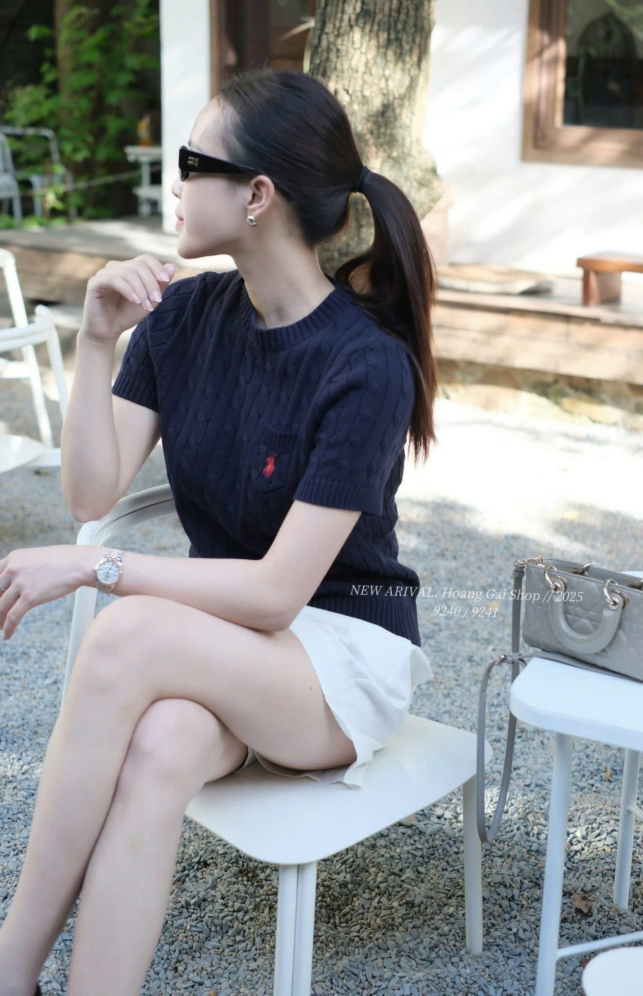 Áo len tay cộc thừng ngựa túi