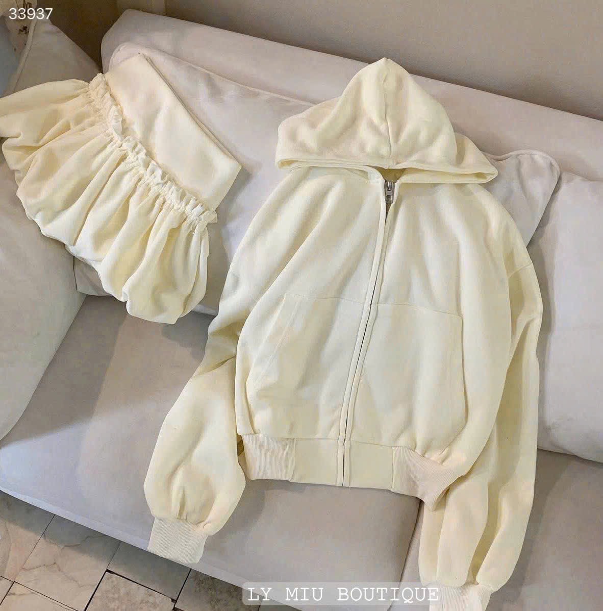 Set nỉ cao cấp chân váy bí