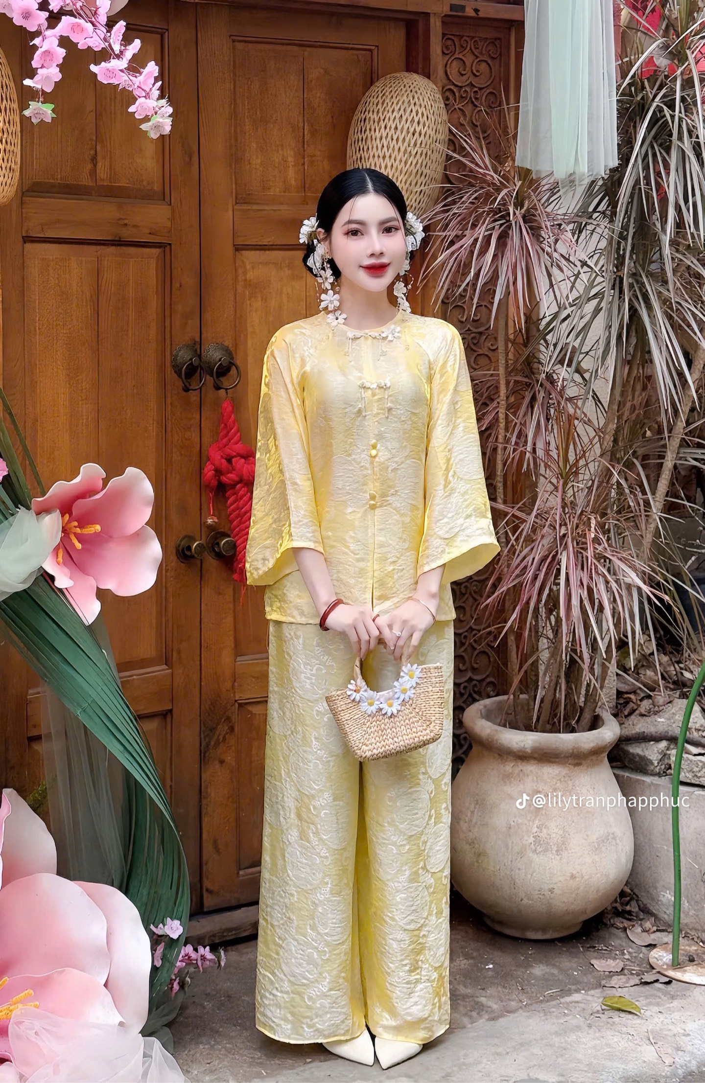 Lam ánh tằm cao cấp 2 nút kiểu