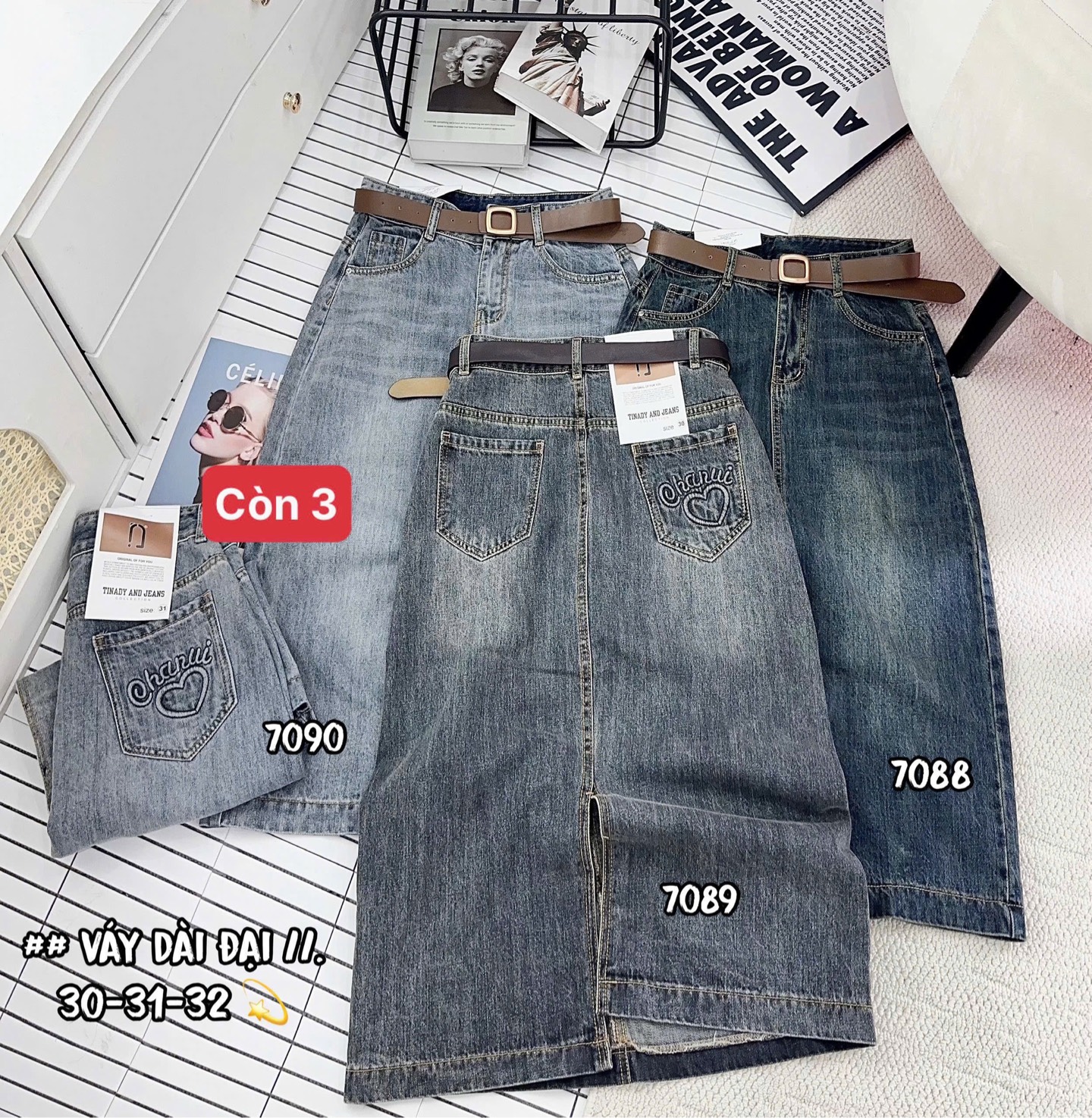 JVD1 váy đại ép nổi túi sau7090