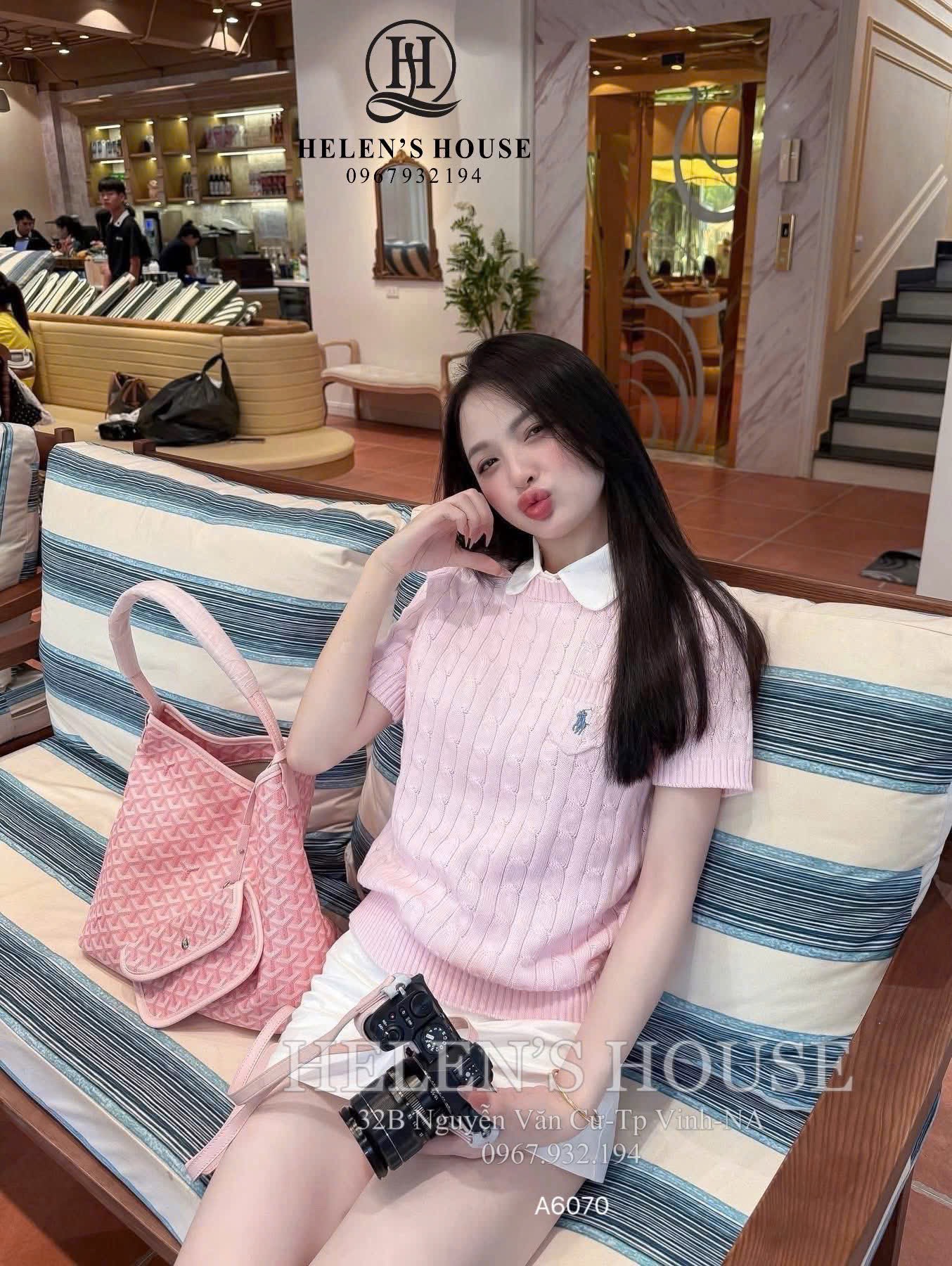 Áo len tay cộc thừng ngựa túi