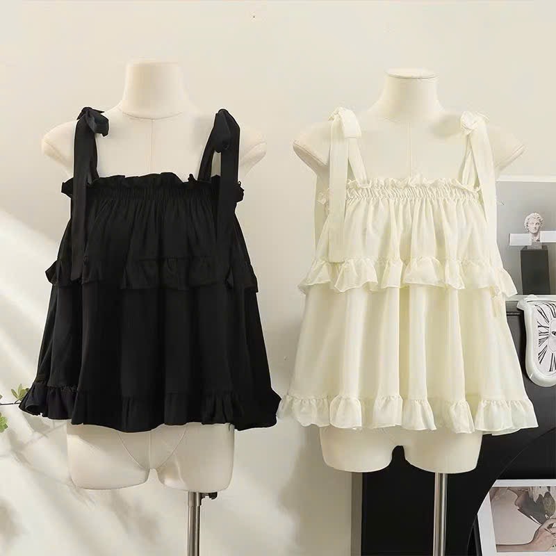 Áo kiểu 2 dây tùng bèo