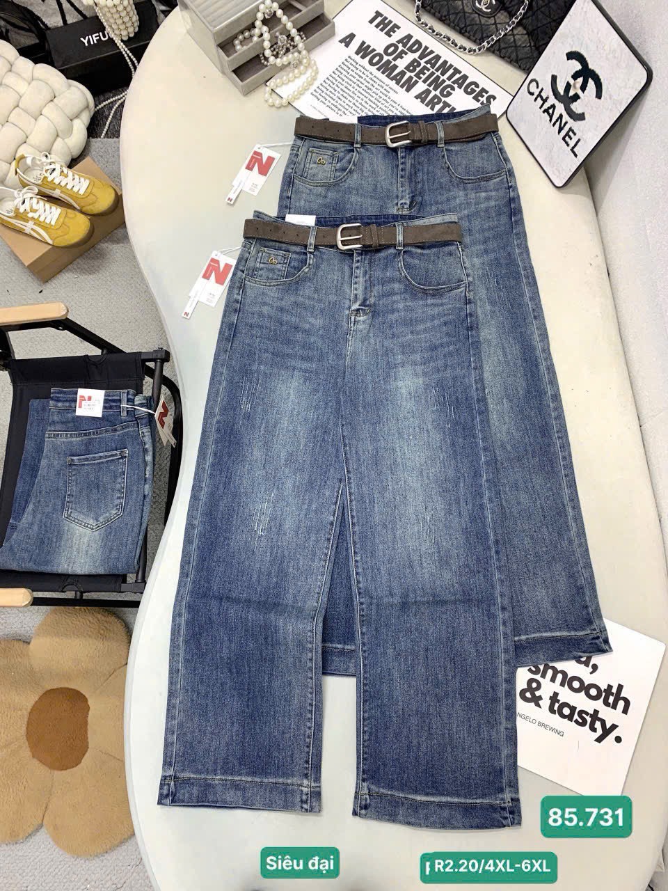 JC14 jean siêu đại xuông nhat charm vàng 85731