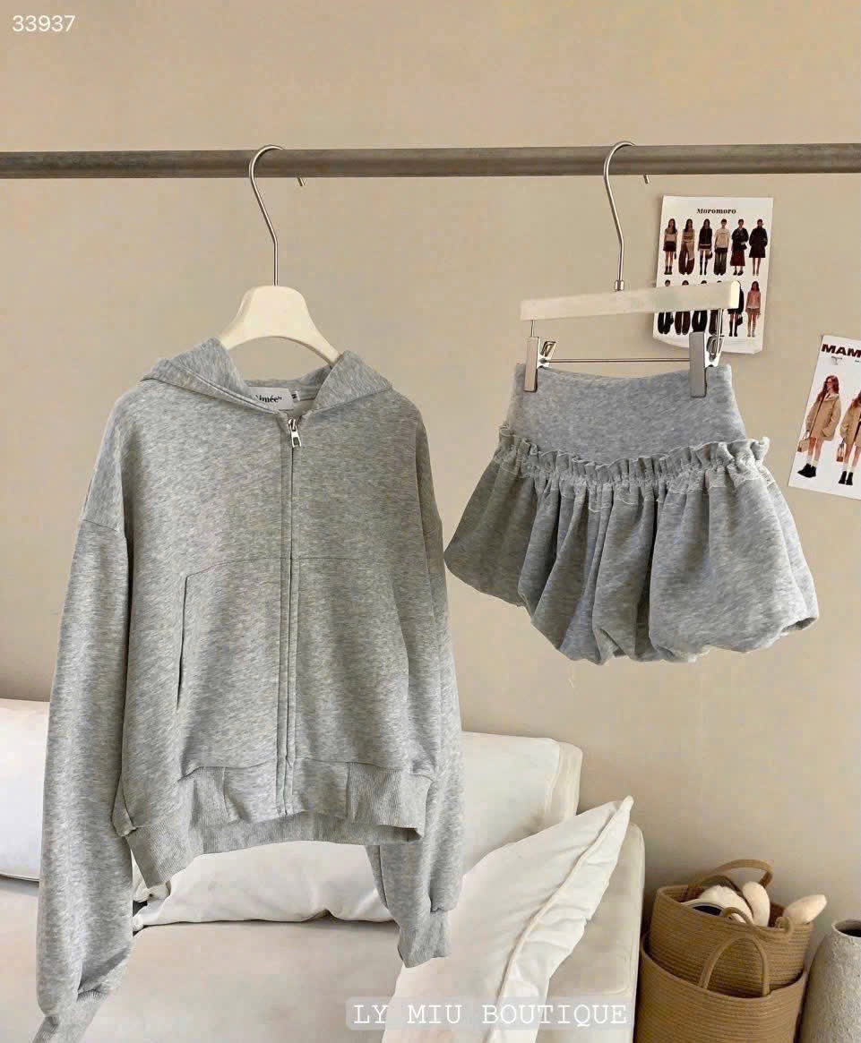 Set nỉ cao cấp chân váy bí