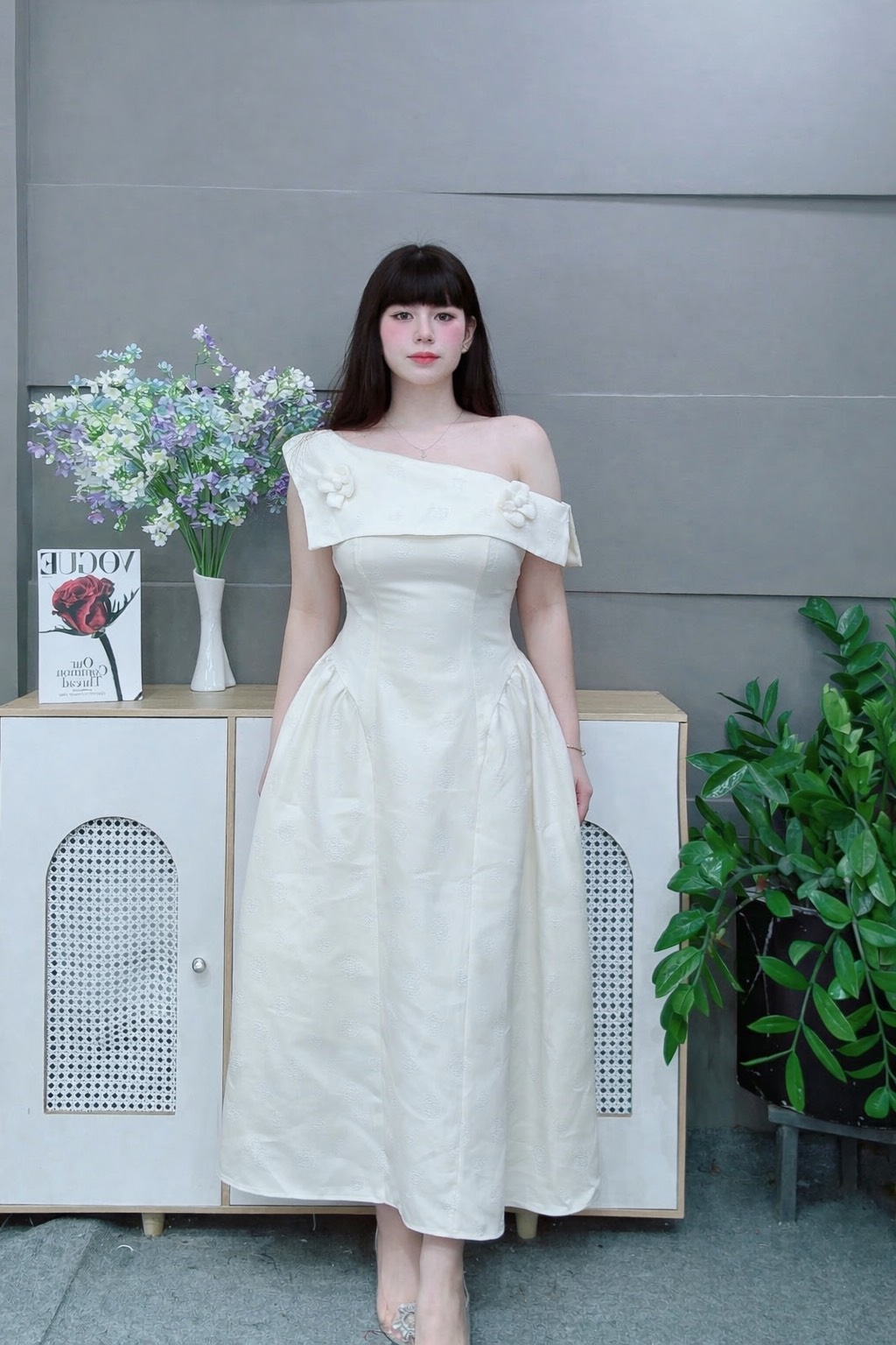 Đầm chéo vai big size LS33175