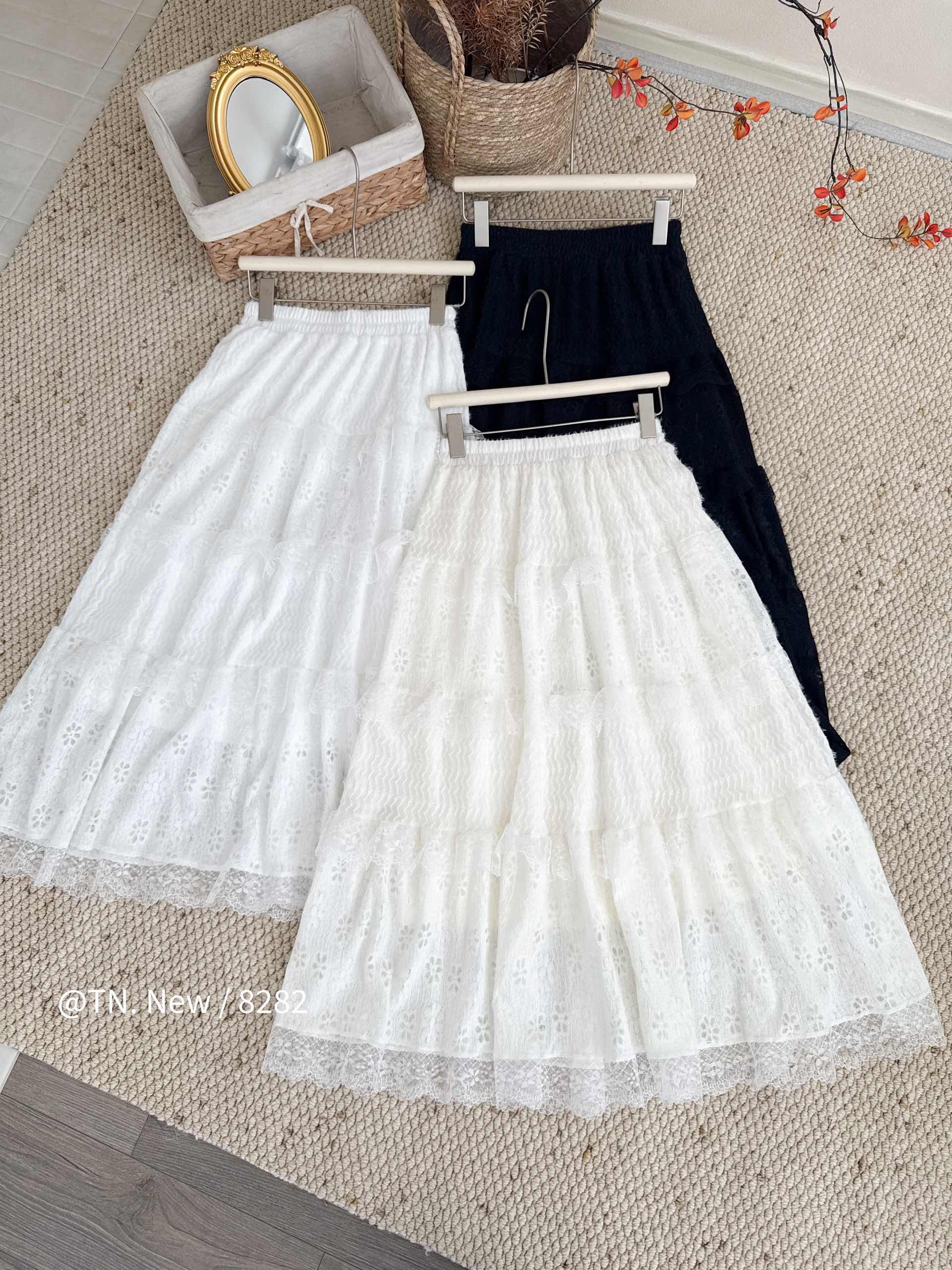 Chân váy maxi mới ren hoa