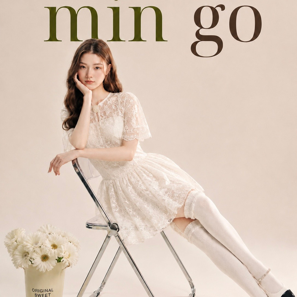 Đầm thiết kế 2 dây ren kèm áo choàng dáng ngắn
