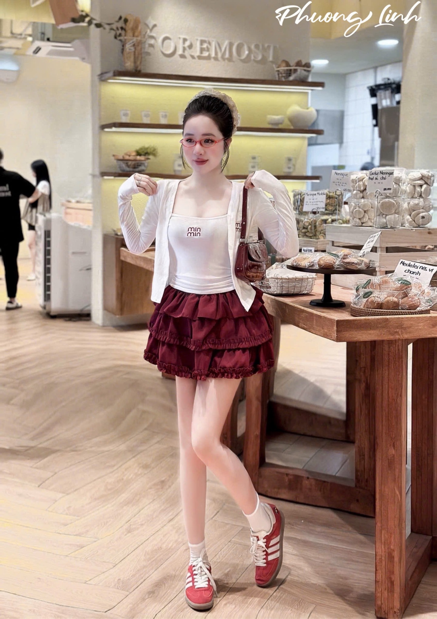 Set 3 món váy tầng áo min kèm khoác