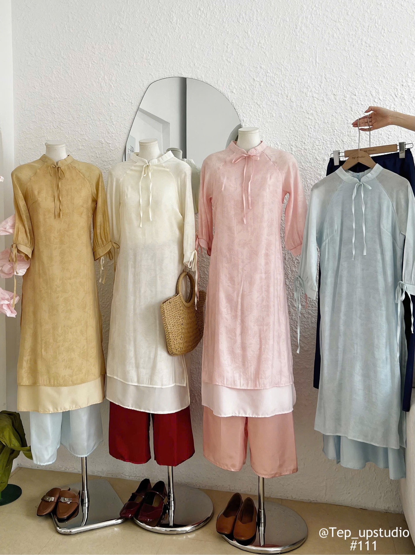 Áo dài tay bồng 4 tà