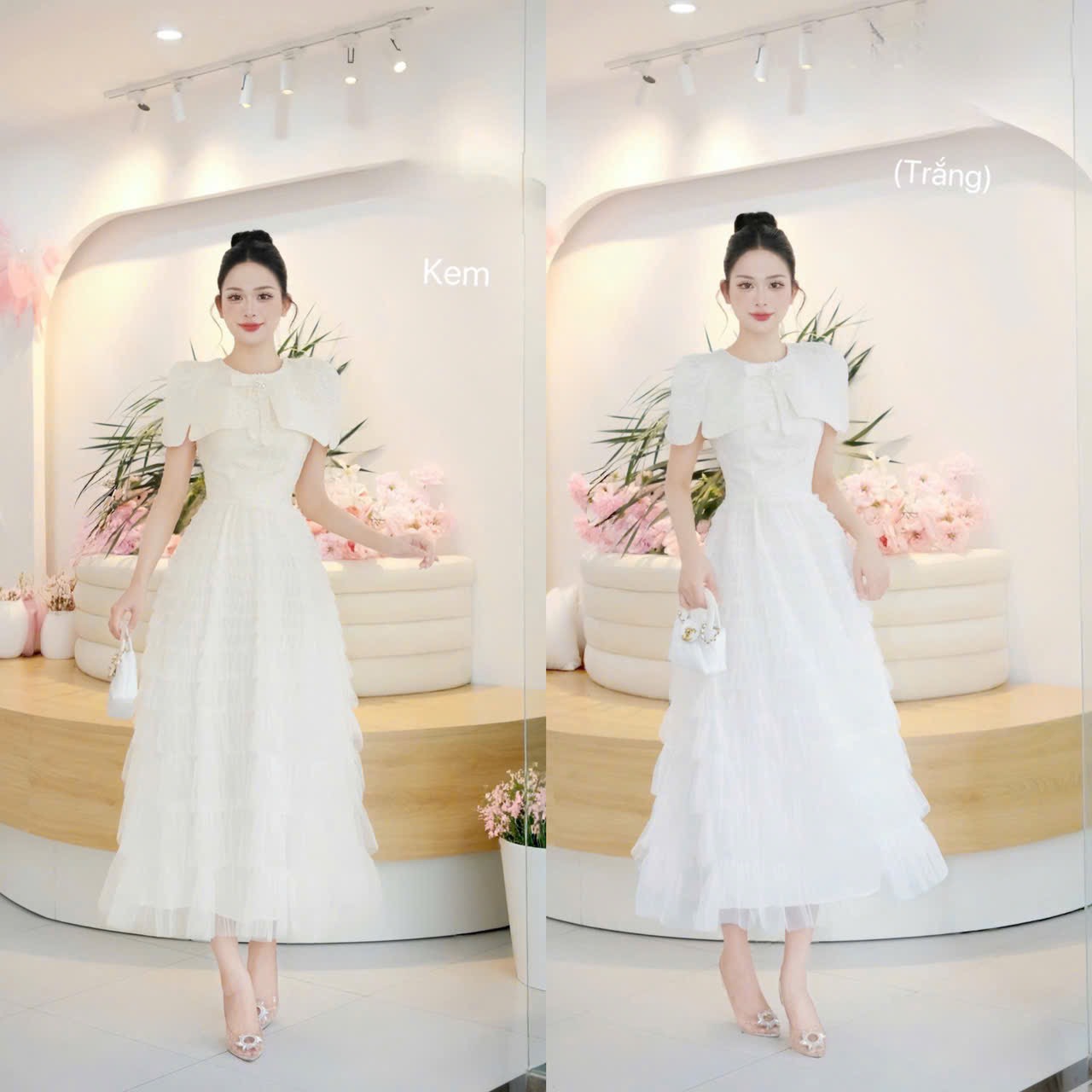 Đầm thiết kế sang trọng ren chân choàng nữ hoàng