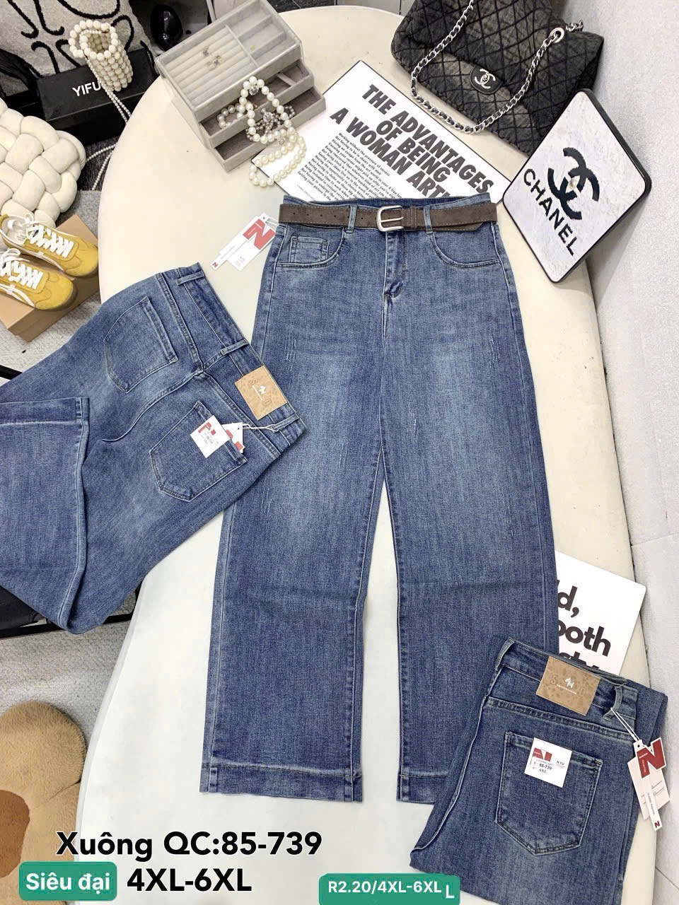 JC15 Jean siêu đại xuông tag nâu nhạt sau 85739