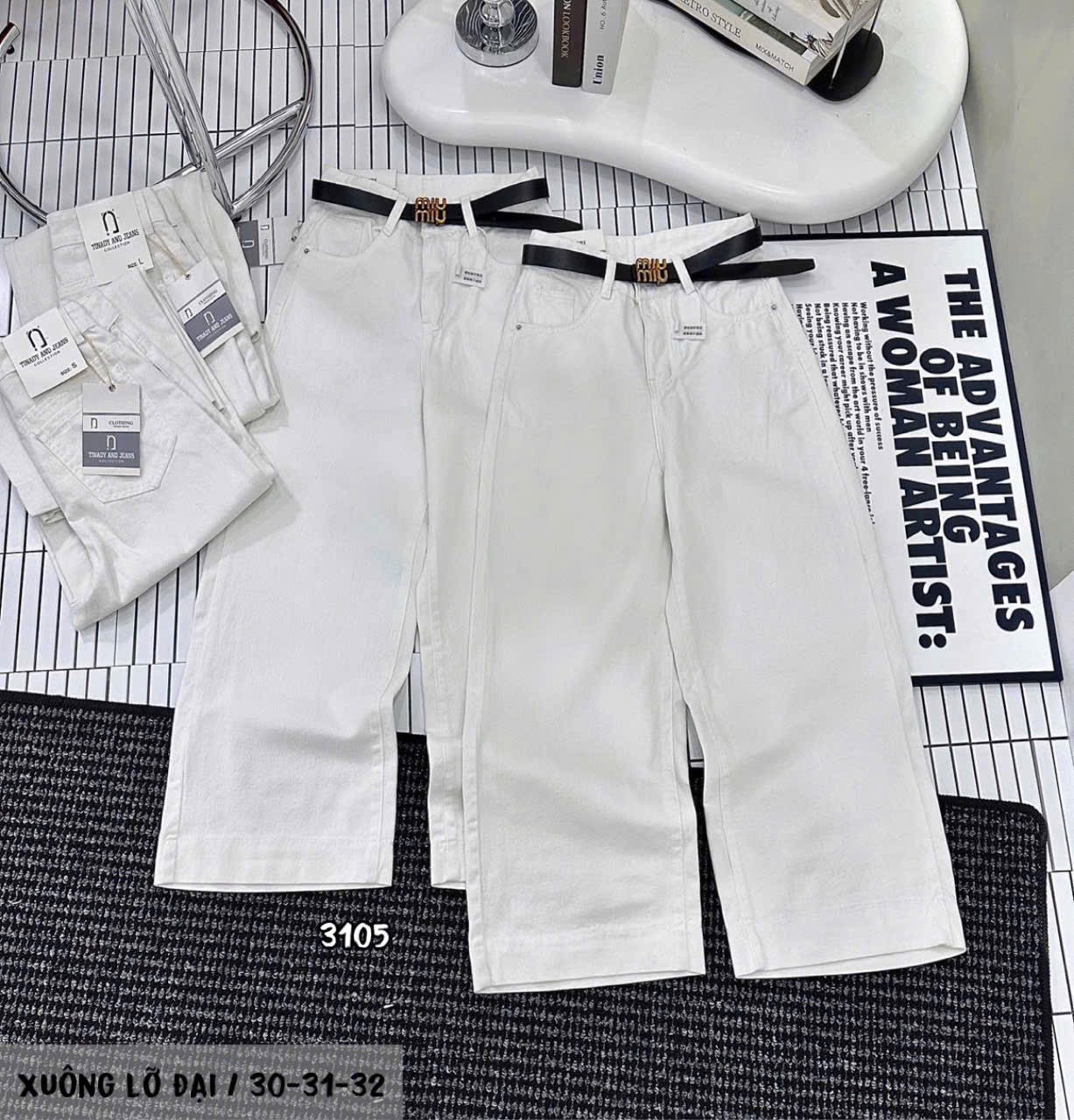 Xuông lỡ đại kaki trắng3105