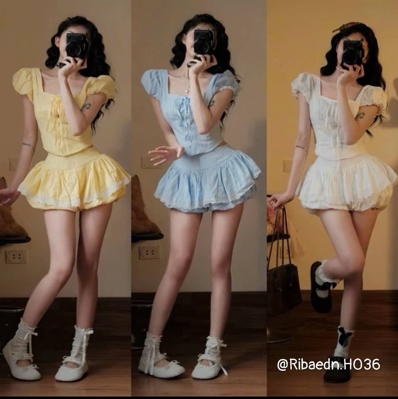 Set bèo tiểu thư nơ ngực