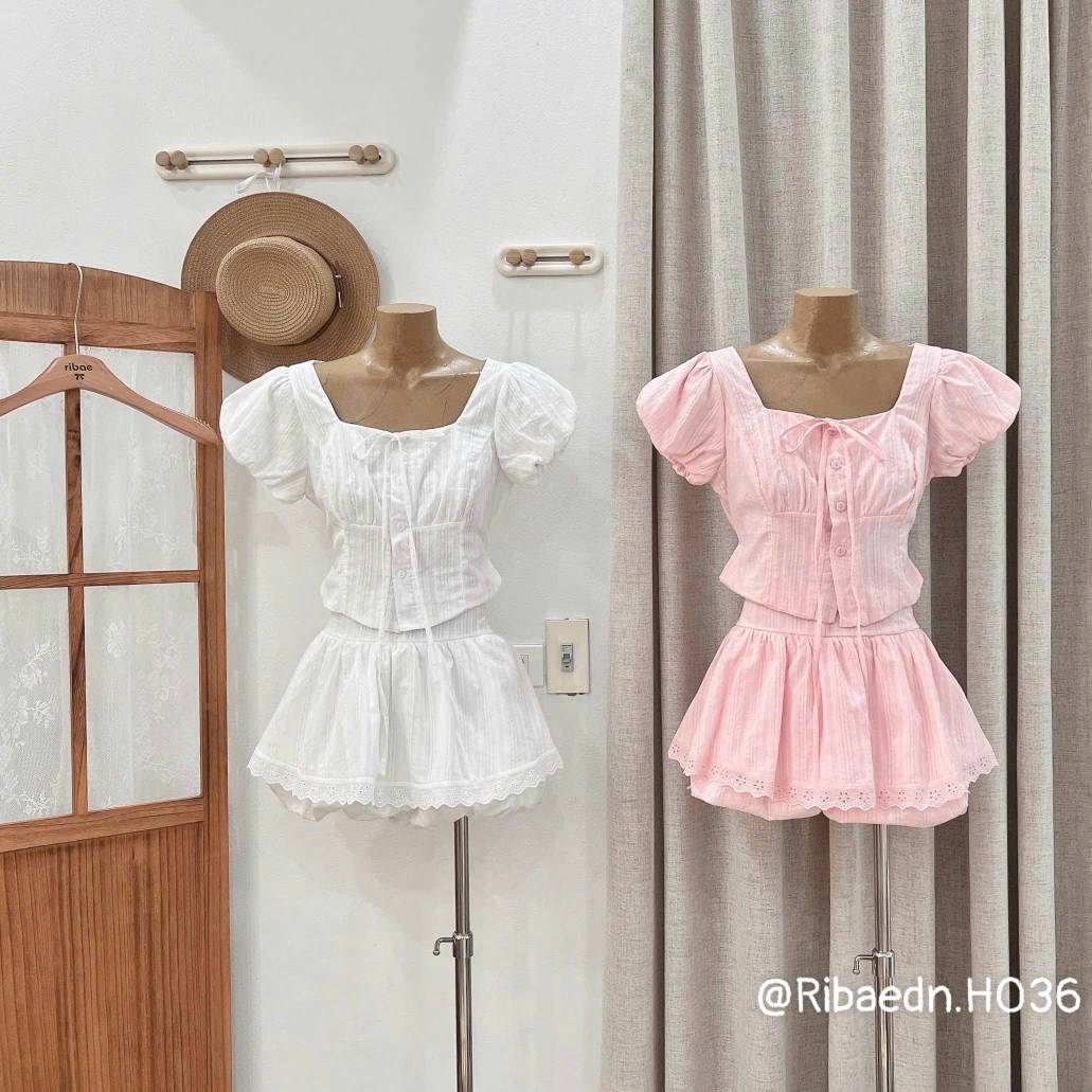 Set bèo tiểu thư nơ ngực